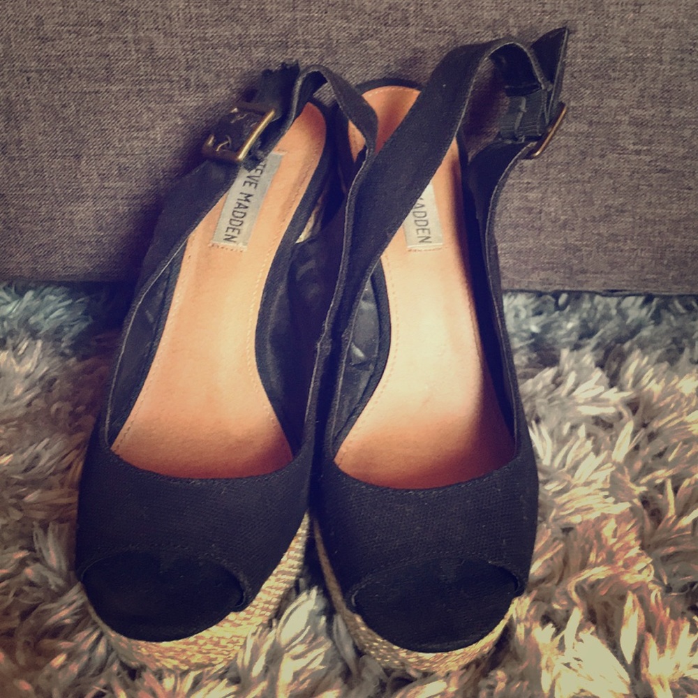 Brown and tan Steve Madden wedges
